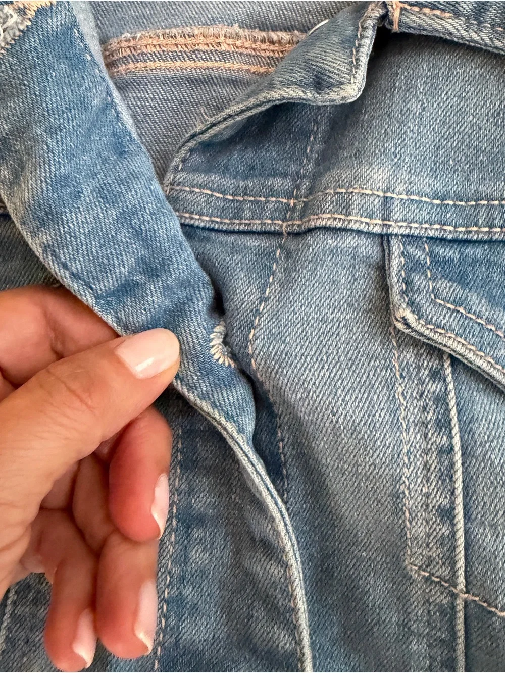 Old Navy Girls' Blue to Cream Ombre Denim Jacket